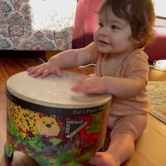 Pap-Pap playing drums with great-granddaughter Serenity (Jan 20 2023)
