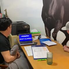 Claude during a home office tutoring session with Matisse