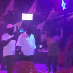 Feb 2019 - Ni George with son Thierry and nephew  Jeff Gwanyalla at Olympia Night Club, Douala 