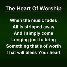 The Heart of Worship worship video w lyrics