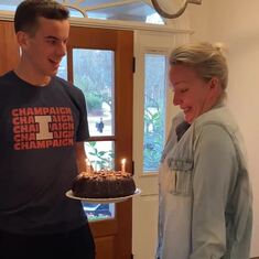 Michael baked a cake from scratch for his mom’s birthday. 