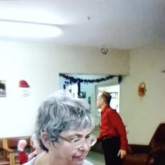 Debbie dancing at her Christmas Party