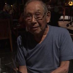 Shig at Ulu's restaurant on the Big Island for his 90th birthday celebration (2019)